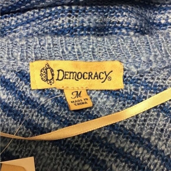 Democracy Women’s Asymmetric Open Knit Longline Sweater, Blue, size M - Picture 6 of 9